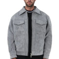Suede Padded Jacket Men Women High Street Instagram Style Thickened Zip-Up Coat with Large Pockets Unisex Trendy Outerwear