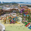 Outdoor water playground fiberglass water toboggan kids water park aquatic pool slides for inground pools