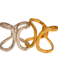 18K Gold and Stainless Steel Plated Geometric Symmetry Large Bracelet for Women Fashionable Geometric Pattern Bangles