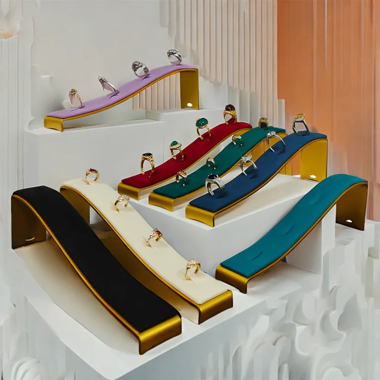 Fashion Design Metal Ring Display Stand Jewelry Showcase Ring Display Rack for showcase