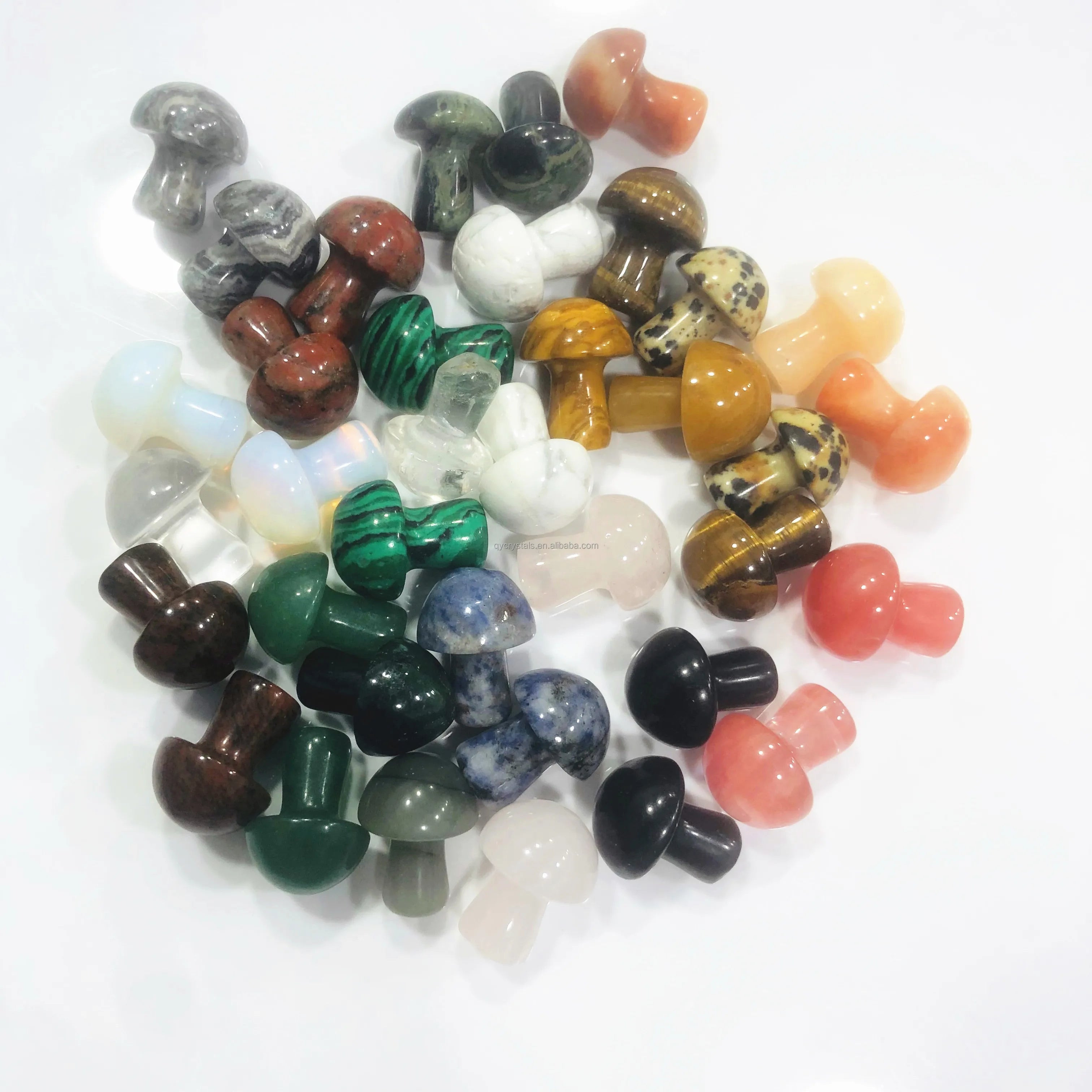 Wholesale Bulk Natural Mix Material Crystal Mushroom Small Size Crystal Quartz Mushroom Jewelry Pendant Cheap Gifts