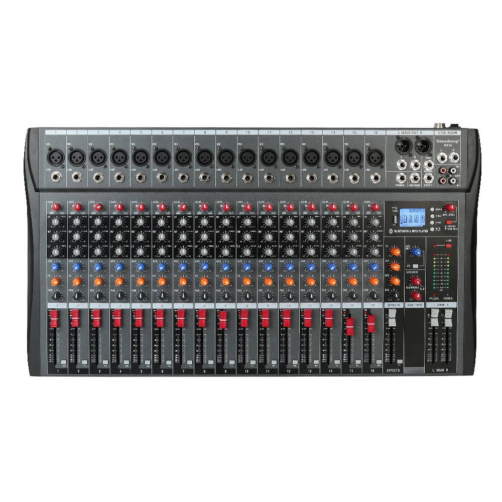 Depusheng DX16 16 Channel Digital Mixer With Built-in DSP Reverb Effect and  USB Interface  Audio Mixer
