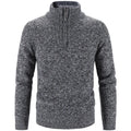 Autumn Winter Men's Solid Color Long Sleeve Turtleneck Zipper Male Pullover Sweatshirt Breathable Outerwear Knitted Sweater