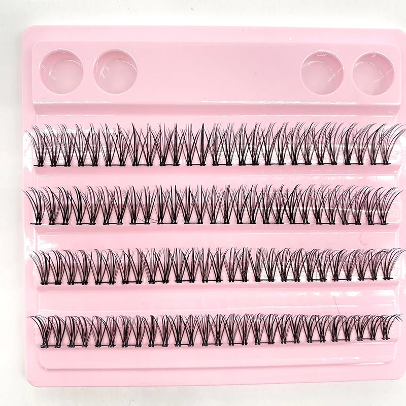 Hot Selling Beautiful Cluster Kit Natural Soft Cluster Lashes Handmade Private Label Individual Lashes