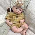 Unpainted/painted Prototype Cuddle Boy Full Silicone Reborn Baby Doll Mold Washable Open Mouth Toy Reborn Collector Sculpture