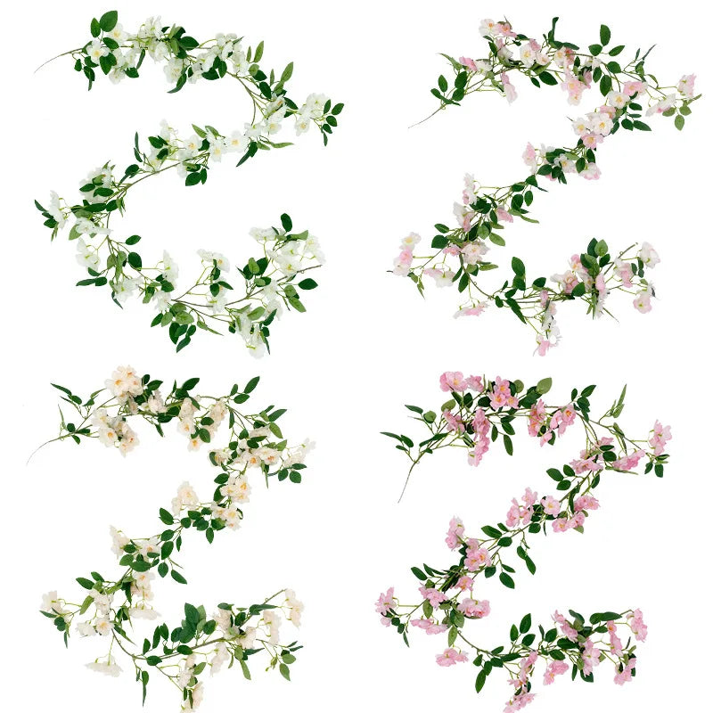 Hot Selling air Conditioning Shade Beautiful Chen Wedding and Festival Decoration Simulated Cherry Blossom Rattan