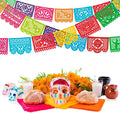 Undead Festival Decoration Felt Pull Flag Day of the Dead Death Day Color Pull Flower Mexican Themed Birthday Party Supplies