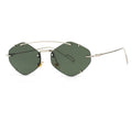 DL Glasses Retro Polygon Eyeglasses Small Frame Women Shades Rimless Eyewear Wholesale Custom logo Double Bridge Sunglasses 2024