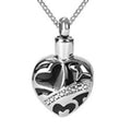 Stainless Steel Silver Plated Vintage Cremation Love Necklace Mom Keepsake Ash Holder Memento Heart Pendant Ashes Urn