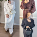Wholesale Islamic Clothing Winter Abaya Knit Fabric Top and Pants 2 Piece Abaya Set Women Abaya Traditional Muslim Clothing