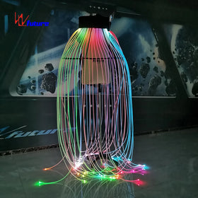 Luminous Fiber Spinning Jellyfish Props for Ballroom Dance Light Guide Strip Performance Wear