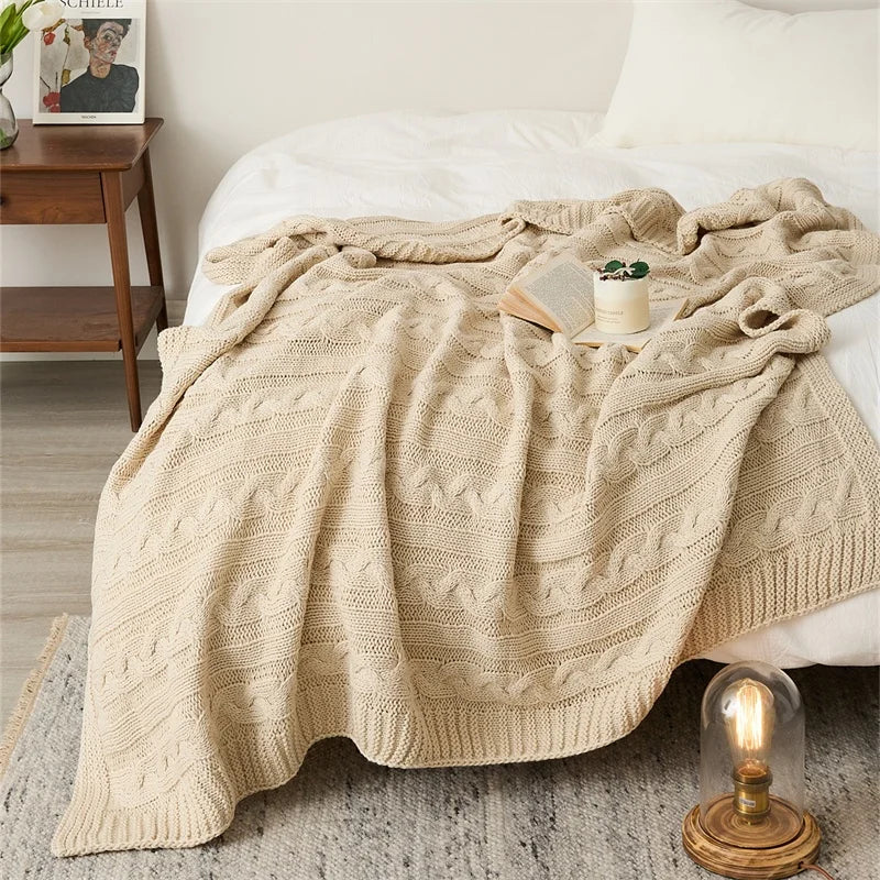 Throws for Sofa CY Acrylic Knitted Throw Blanket for Living Room Home Decor Home Decorative