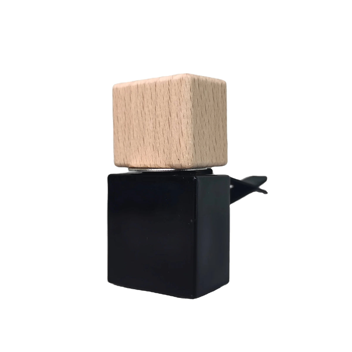 8ml Black Clip Natural Wooden Cap and Stick Glass Material Perfume Bottle Car air Outlet Diffuser All Black Vent Bottle