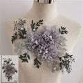 Embroidered Flower Pearl Lace Collar Neckline Applique DIY Sewing Clothing Dress Accessories