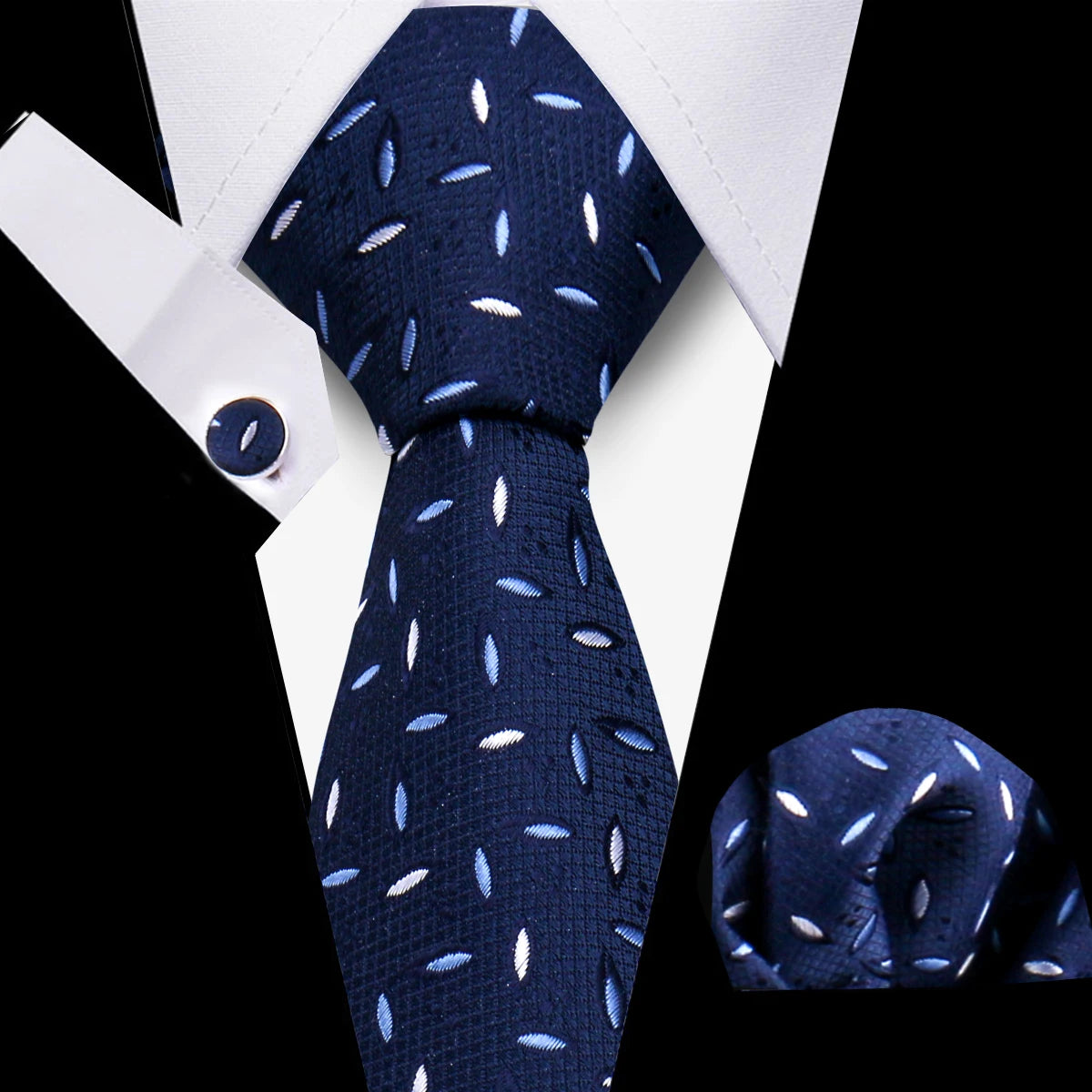 Mens Tie Set Floral Ties for Men Fashion Necktie Set Handkerchief Cufflinks Custom Gift for Wedding Business Suit Accessory