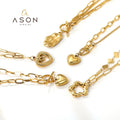 Ason Hot Selling Custom Fashion Jewelry Statement Wholesale Bulk Waterproof Heart Multi Shaped Charm Pendant Necklace for Women