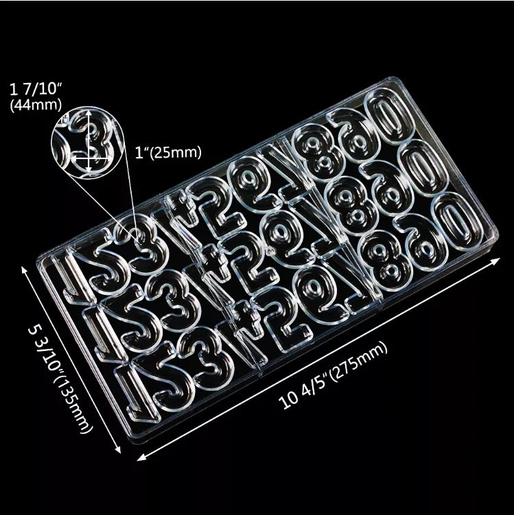 Early Riser 30 Cavity Painting by Numbers Fondant Chocolate Cake Mold DIY Plastic Chocolate Decoration Cake Tools Moulds
