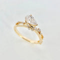 Ruyi Customized OEM Ring 18 Yellow Gold  3CT IGI Pear Lab Grown Diamond CVD HPHT Gift Ring