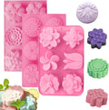 6 Cavities Different Flower Shape Silicone Molds for Making Soap Lotion Bar Bath Bombs Candle Mould Moldes De Silicon Para Jabon
