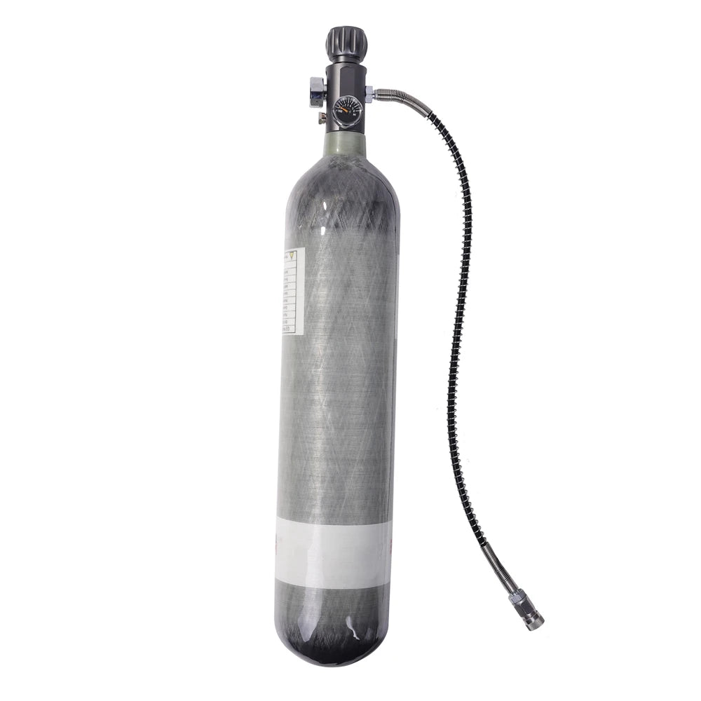2L Paintball PCP Carbon Fiber Tank for Refilling air Cylinder with Dual Gauge DIN Connector MegaBDM
