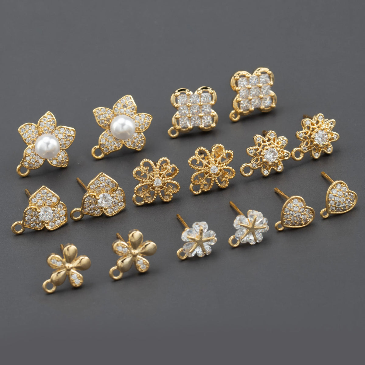 MA68 10pcs/Lot Nickel-Free 18K Gold Plated Copper Jewelry Accessories for Making DIY Earrings Pass REACH Zircon Stones Bags MegaBDM