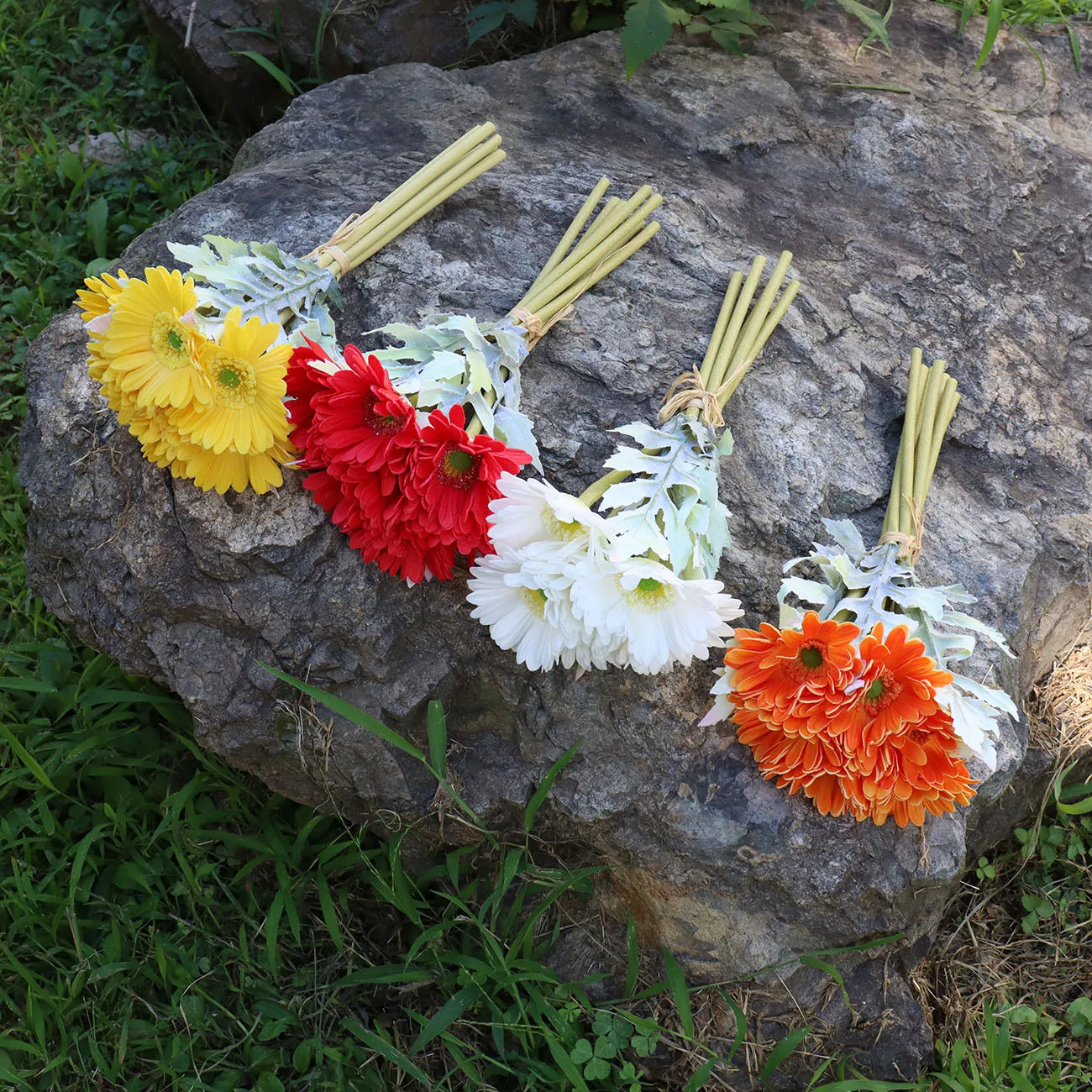 M121 Importadora Real Touch Daisy and Gerbera Silk Artificial Flowers Rustic Wedding Bouquet Competitive Advantage