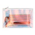 Customization Fashion Holographic TPU Blank Makeup Cosmetic Brushes Bag with Zipper Closure for Promotional Gift LOGO