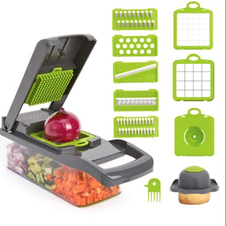 2025 Top Seller Kitchen 16 in 1 Fruit Veggie Tools Manual Mandoline Slicer Onion Cutter Peeler Veggie Chopper Vegetable Slicer