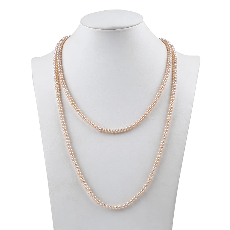 Wholesale Natural Pink 5-6mm Button Bead Necklace Freshwater Real Pearl