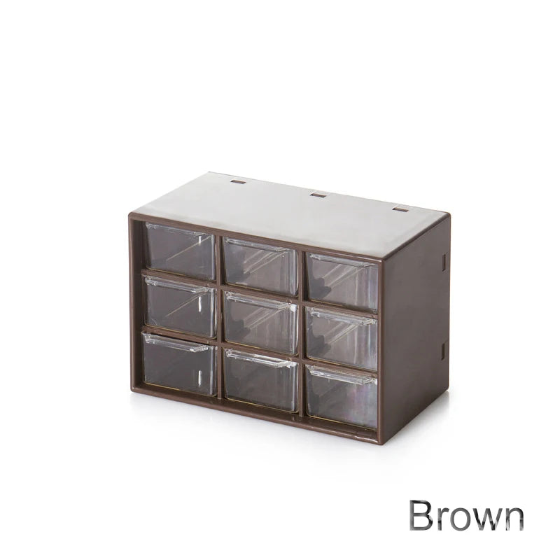 Factory Plastic clear Cosmetic Organizer Jewelry Storage 9 Drawer Chest Makeup Storage Box MegaBDM