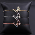 New Arrived Fashion Jewelry Micro Cubic Zirconia 18 Gold Plated Butterfly Charm Adjustable Chain Bracelet Women