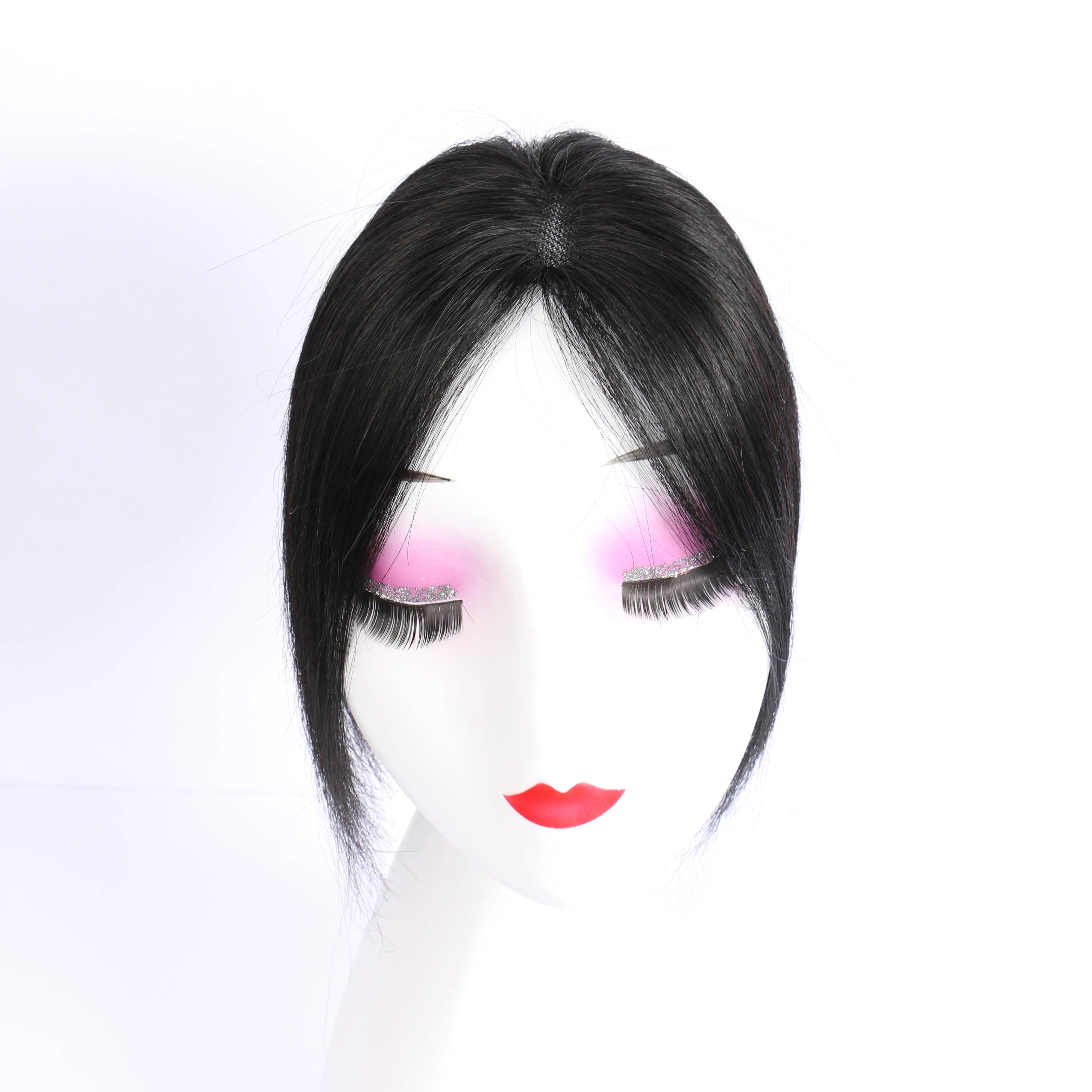 High Class Invisible Clips in Hairpiece Breathable Super Thin T-part Swiss Lace Base Top Human Hair Toupee for Women