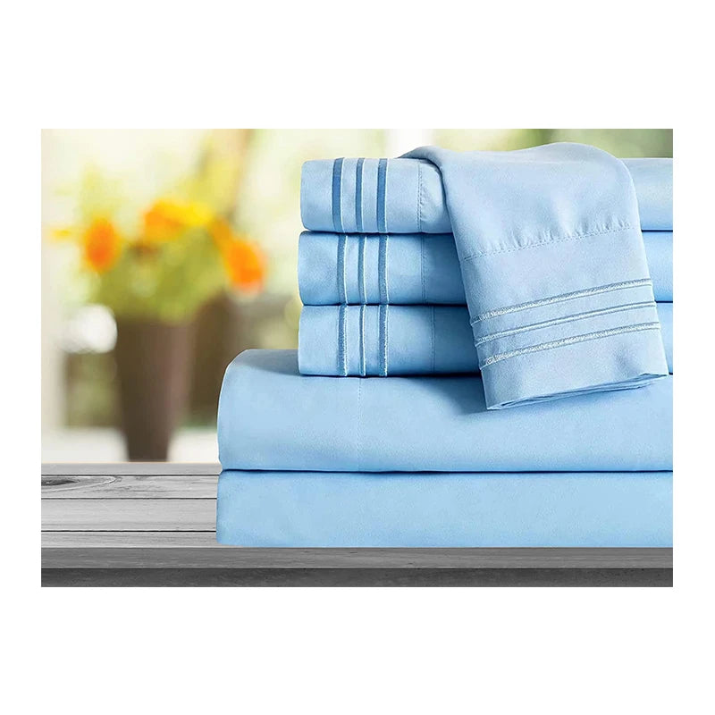 Hot Style 400TC Full Size Sheet Set Soft Breathable Cooling Folding Bed Sheet  Egyptian Cotton Sabana Bedding Set for Hotel Home