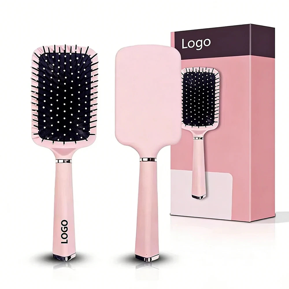 Custom Logo Scalp Massage Brush Wet Brush Hair Care Comb Soft Bristles with Air Cushion Design Comb Pain-Free Grooming