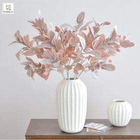 70cm Artificial Greenery White Leaves Plastic Flannel Senecio Cineraria Festival Wedding Bridal Bouquet Decoration Rabbit
