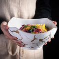 Wholesale Japanese Style Square Porcelain Eco-Friendly Dessert Fruit Salad Deep Plate Ceramic Dishes Plates Glossy/Matte Finish