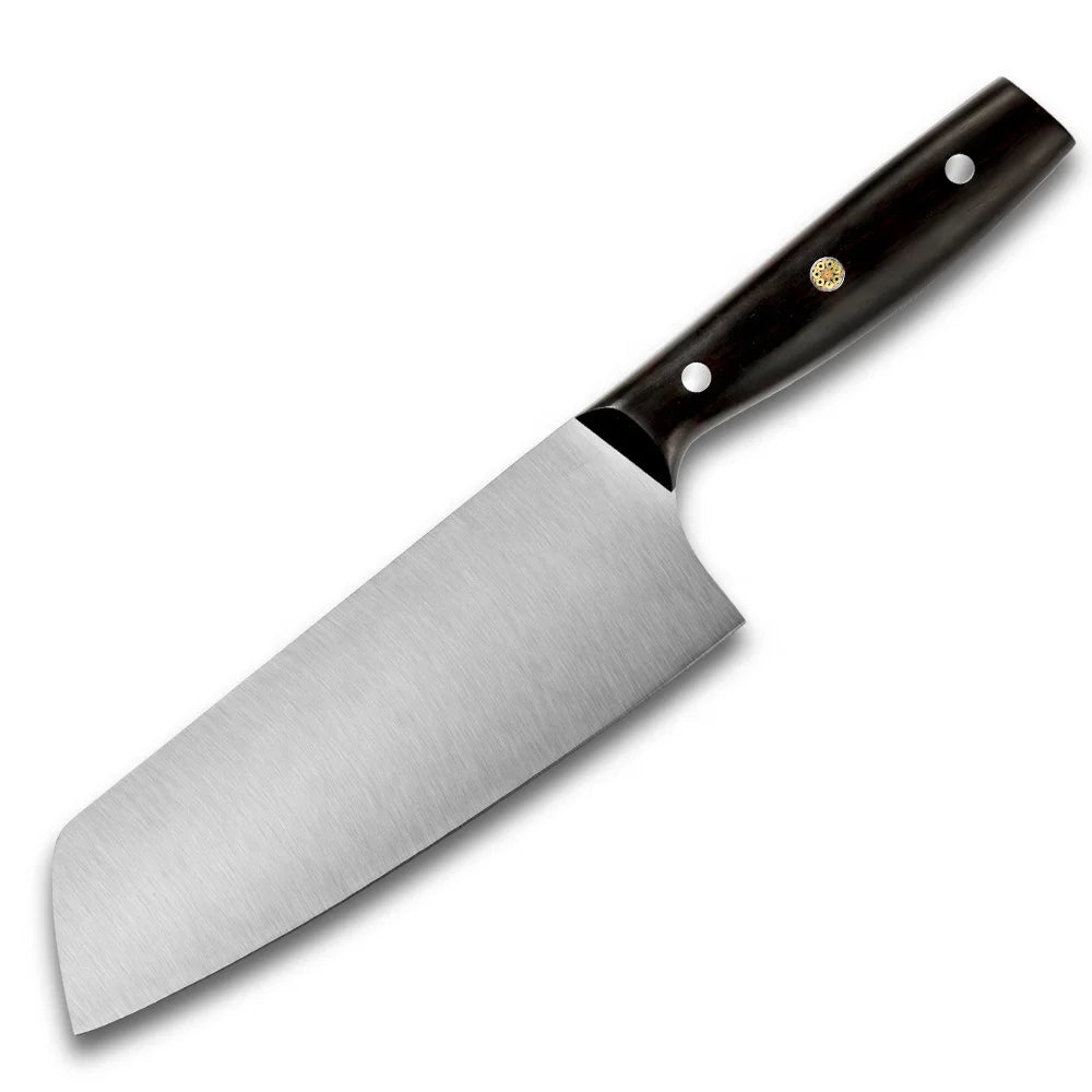8-Inch Full Tang Kitchen Cleaver Knife High Carbon 9 CR13 Steel Heavy Duty with Ebony Wood Handle Chef Knife Type
