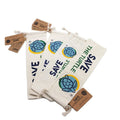 Custom Recyclable Linen Pouch Bag with Drawstring Bamboo Chopsticks Tableware & Screen Printing Gifts Cotton Straw Bags