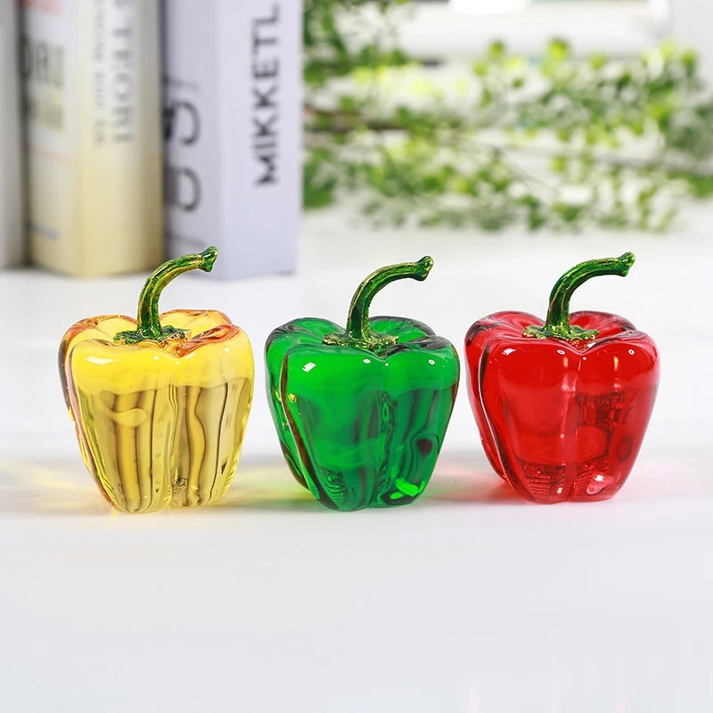 Hot Sale Crystal Chilli Figurine Model Glass Model Home Table Decoration Xmas Gift Wholesale