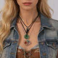3Pcs/Set Colorful Stone Crystal Pendant Rope Necklace for Women Trendy Ladies Daily Stacked Necklace Fashion Jewelry Accessories