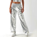 King Mcgreen Star Hot Sale Women Metallic Shiny Loose Pants Casual Hip Hop Jogger Sweatpants Streetwear Dance Trousers