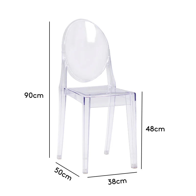 Moon Nordic Modern Metal Dining Chair Red Devil Net Ghost Design Transparent Acrylic Outdoor Banquet Folding Stool