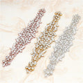 Hot Sale Embroidery Applique Patch Body Bodice Applique Embellishment Crystal Rhinestone Applique for Bridal Dress