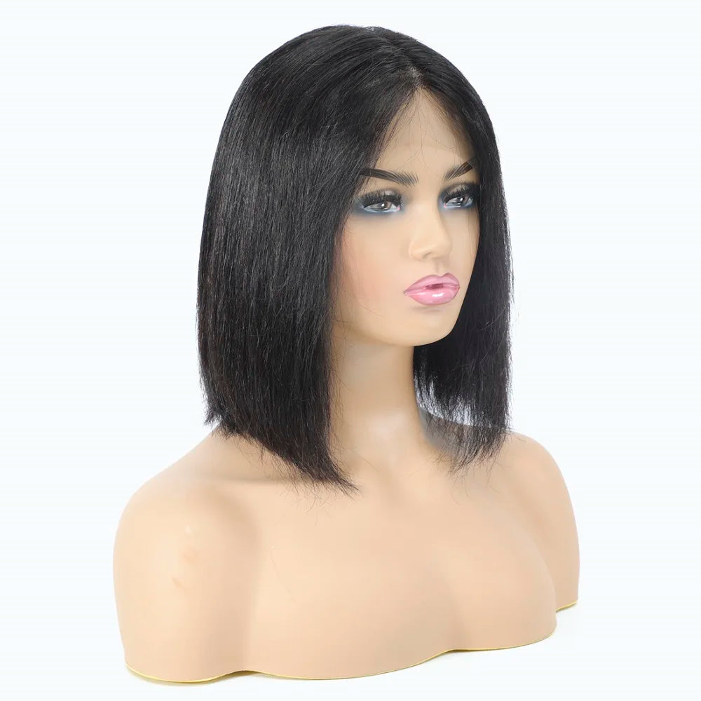 HL12 Remy Hair Human Wig Bangs Bobo Straight 8inch-14inch Human Hair Wigs for Black Women 1 Piece Short Myanmar Hair 10A Grade