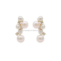 Hot Selling 14K Real Gold Natural Diamond Drop Earrings Freshwater Pearl Earrings Fine Jewelry