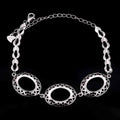 Sterling Silver 10*14mm Semi Mount Bracelet Empty Frame Blank Claws Setting S925 Base Holder Without Center Stone Inlay for DIY