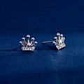 Wholesale Earrings Jewelry Rhodium Plated Cubic Zirconia Queen King Crown Stud Earring 925 Sterling Silver Fine Jewelry Earrings