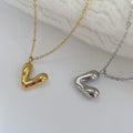 V Shape Stainless Steel Chunky Letter Necklace Tarnish Free Irregular Geometric Pendant Necklaces Simple Minimalist Jewelry 2023