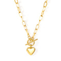 New Styles Stainless Steel Gold Plated Jewelry Chain Heart Shape Pendant Chain Necklace