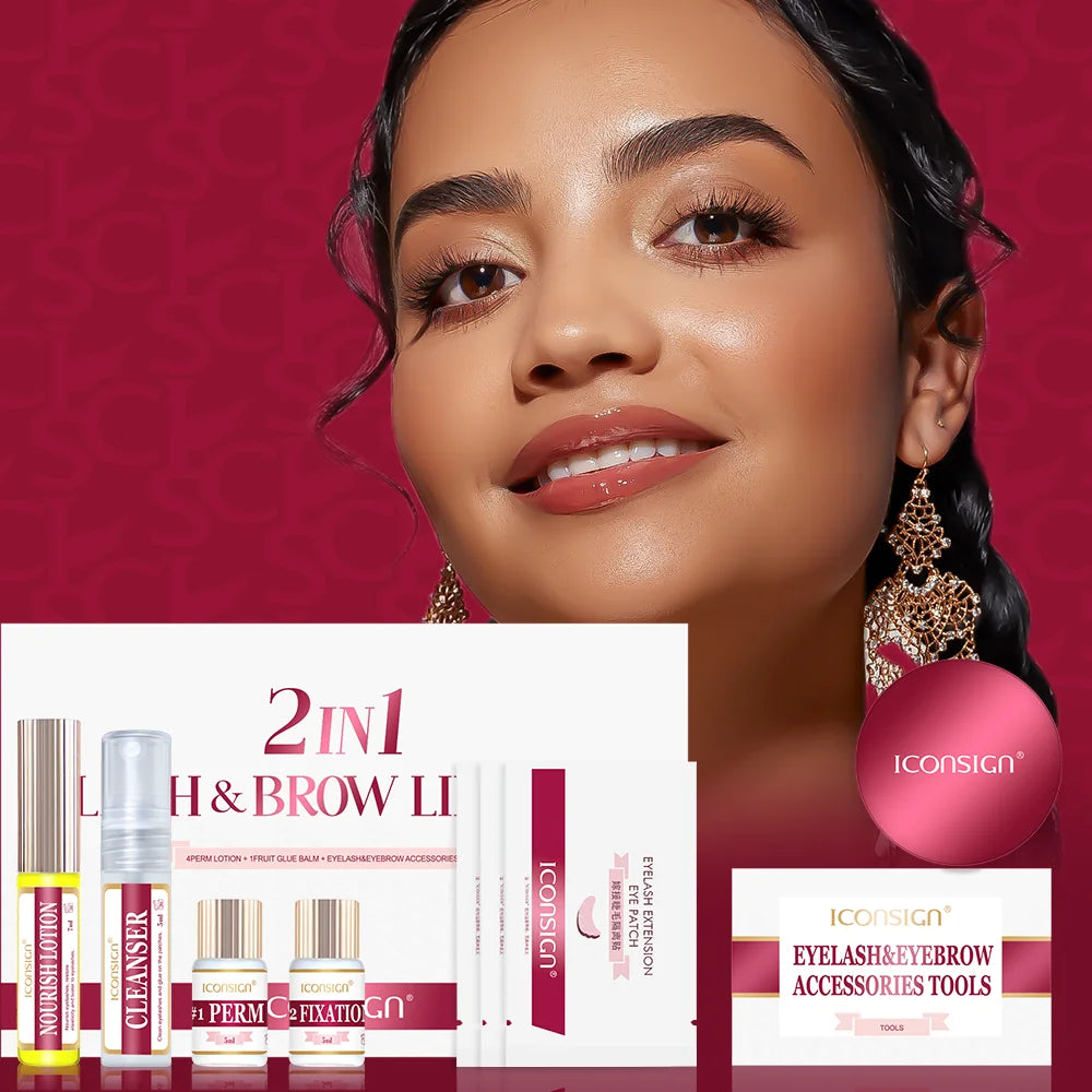 Iconsign Private Label Perm Eye Brow Lash Lift Permanent Eyebrow Lamination Lifting Eyebrows Perming Lift Kit Set for Salon Home